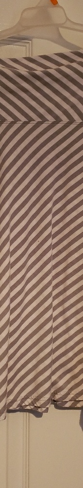 Grey & White striped skirt.